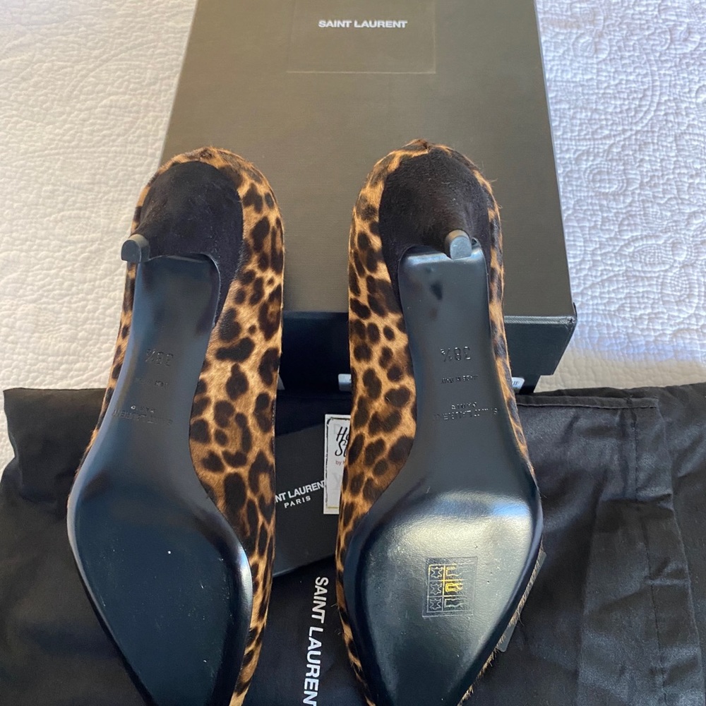 ‼️SOLD‼️NEW Saint Laurent Heels Kitten Heel Leopar - Picture 2 of 12